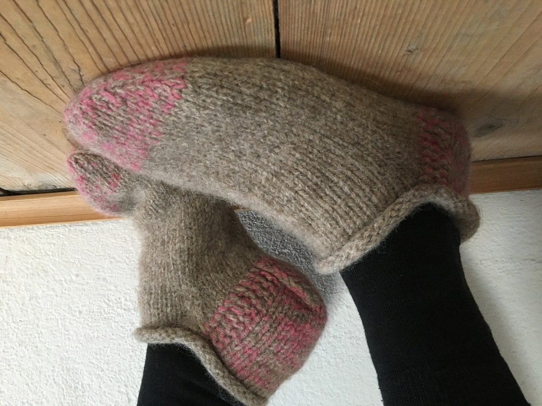 Filzpatschen Schafwolle Strickanleitung