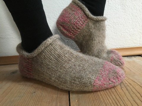 Filzpatschen Schafwolle Strickanleitung