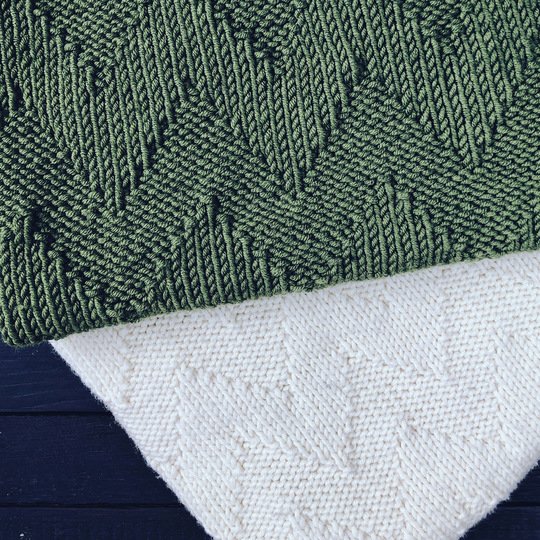 Babydecke im Chevron Muster Strickanleitung 5 Größen