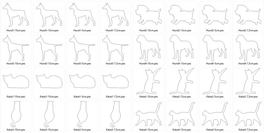 Stickdatei - Tierliebe Herz mit Pfote Hund und Katze