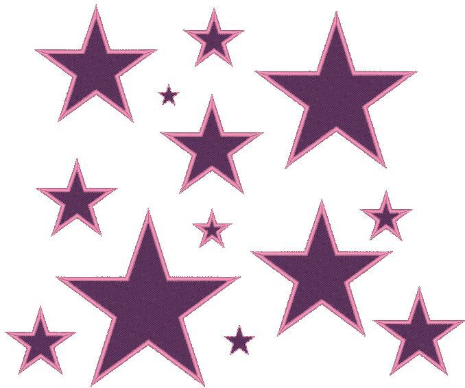 Stickdatei - Stern in 14 Größen