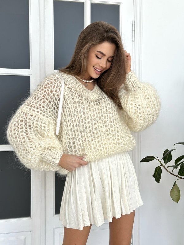 Chunky Mohair Knit Sweater knitting pattern, Oversized sweater pattern - Image 6