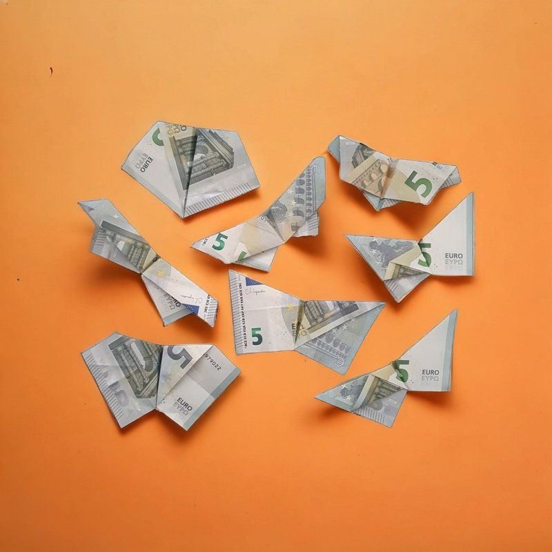 Origami Geldschein Schmetterlinge