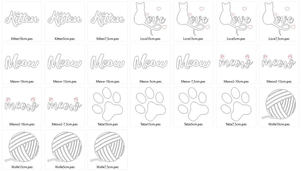 Stickdatei - Katzenliebe Linien  Katze - Bild 7