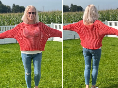 Häkelanleitung Oversize-Netzpulli "Uni"