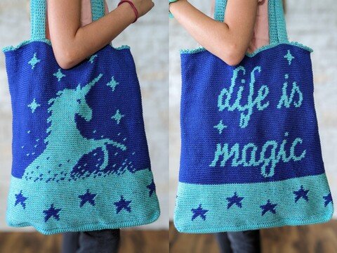 Bag / Shopper "Life is magic" - crochet pattern
