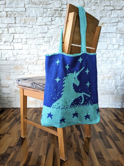 Tasche / Shopper "Life is magic", super stabil - Häkelanleitung