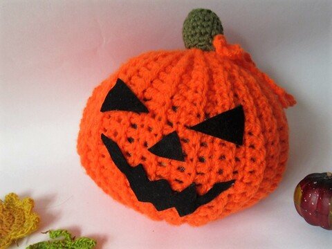 Häkelanleitung Halloween Kürbis-Geschenkesäckchen