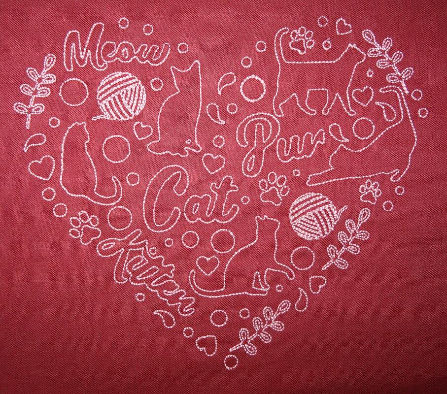 Stickdatei - Katzenherz Linien  Katze - Bild 4