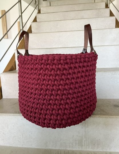 Häkelanleitung/Datei für einen großen Korb aus Bobbiny Rope Garn 37 x 30 cm