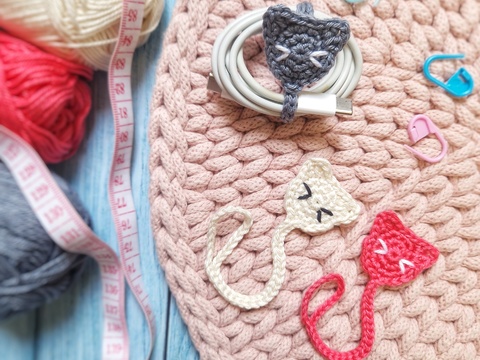 Kabelbinder Häkelanleitung Ladekabelhalter Katzen Edition