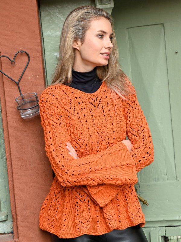 Strickanleitung: Ausgestellter Ajourpullover