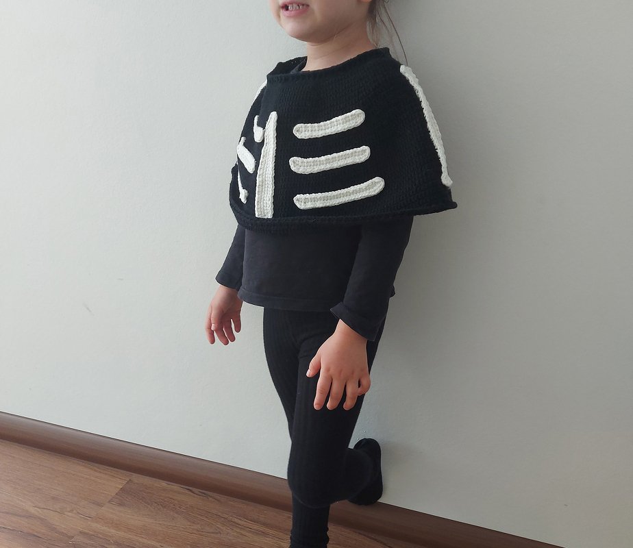 leuchtender Skelett Poncho für Halloween - Bild 8