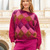 Pulli im Flechtmuster (Entrelac) in Fuchsie, Pink, Brombeer und Cognac