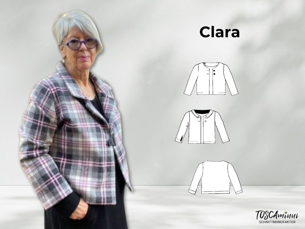 Pattern Ladies Blazer Jacket Clara Size 34-54 incl. Sewing Instructions