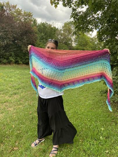 Flaches Dreieckstuch „Sangrey BE“ - Häkelanleitung