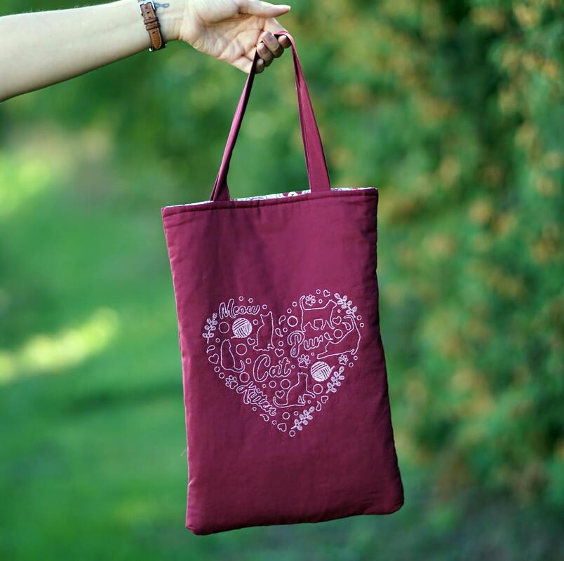 Wendebeutel Kitty nähen Beutel Tasche mit Reißverschluss - Bild 2