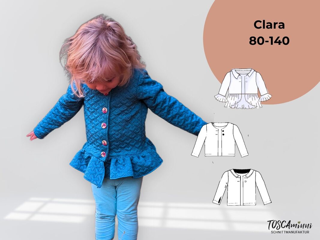 Schnittmuster für Kinder Jacke Clara "minni" Gr. 80-140 + Nähanleitung
