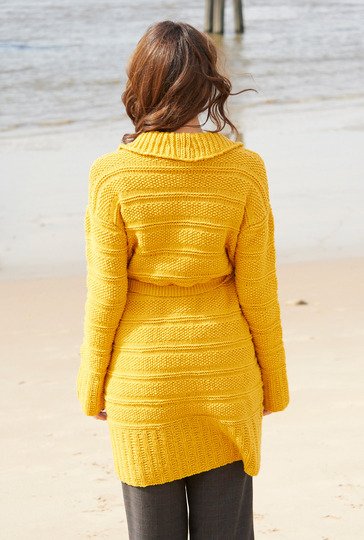 Ockerfarbene Oversize-Jacke mit Reverskragen