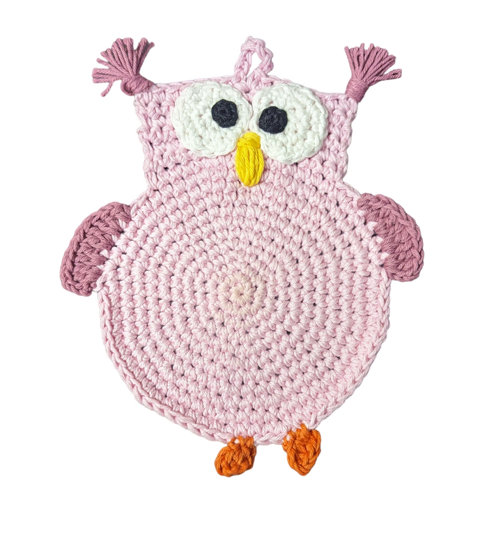 Eule häkeln Glasuntersetzter oder Topflappen - Bild 10