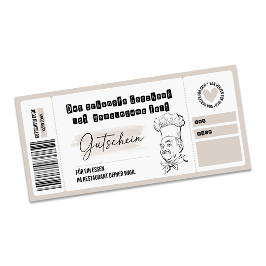Gutschein zum Ausdrucken RESTAURANT digitale Datei DOWNLOAD Gutschein