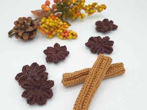 Sternanis und Zimtstangen | Amigurumi Weihnachtsdekoration Anleitung PDF