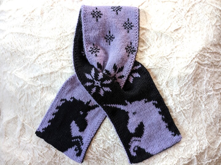 Strickanleitung Steckschal "Einhorn" - in Doubleface