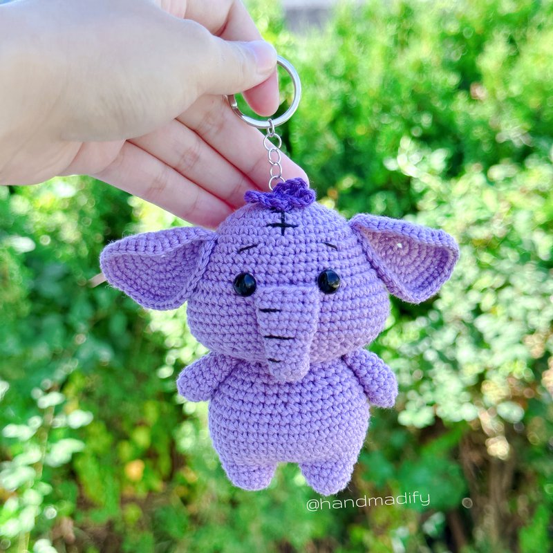 Purple Elephant Keychain - Image 3