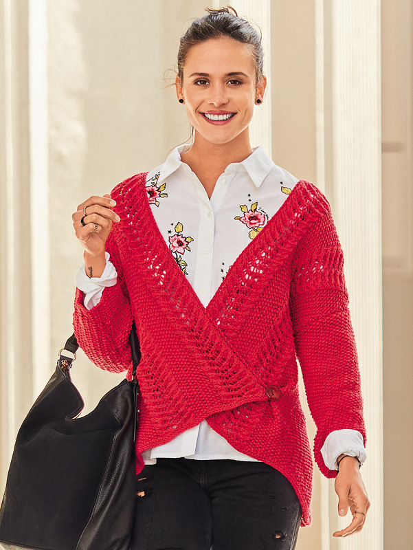 Asymetrische Jacke mit Struktur