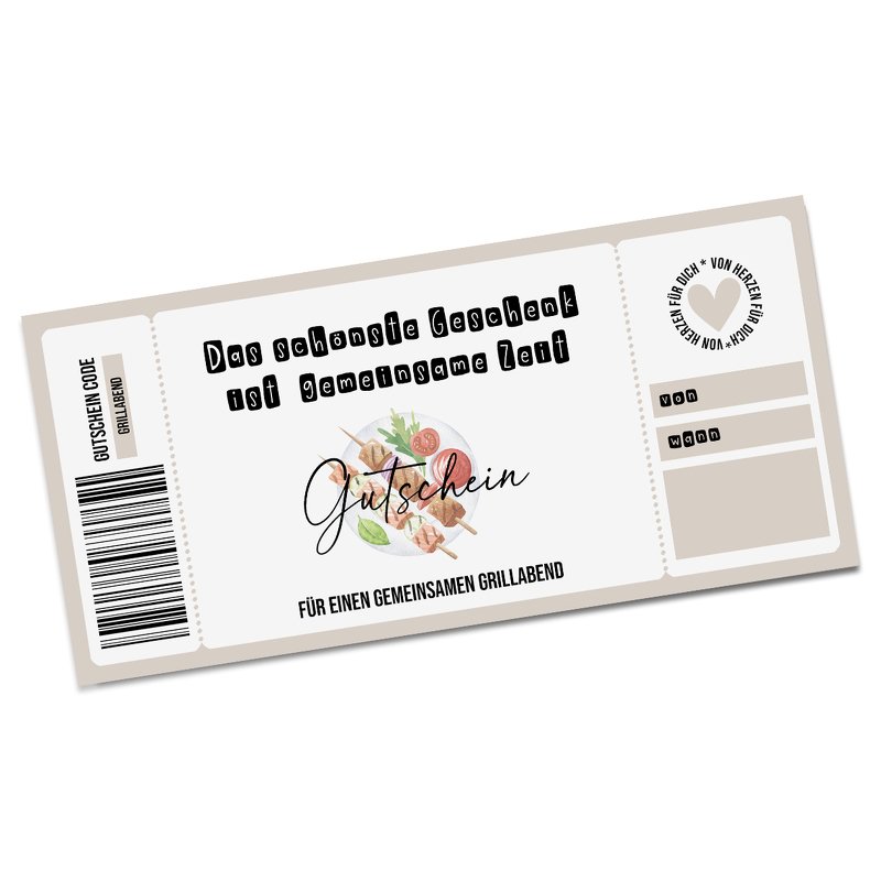 Gutschein zum Ausdrucken GRILLABEND digitale Datei Gutschein DOWNLOAD - Bild 5