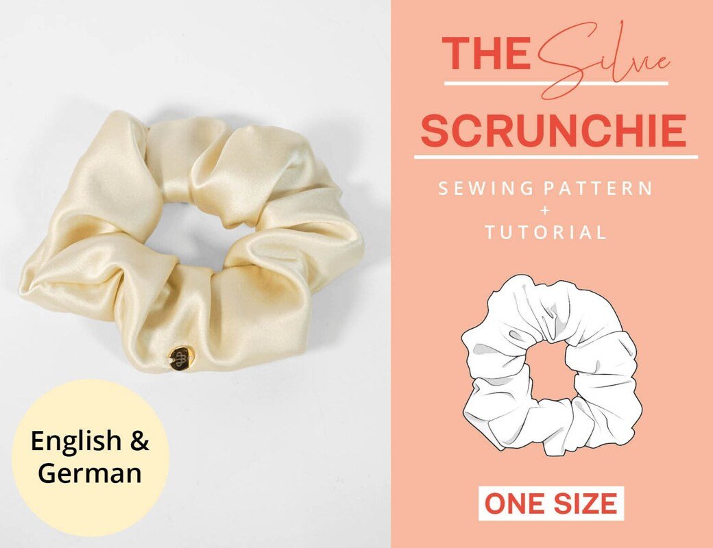 Scrunchie Haarband Schnittmuster Haargummi nähen Einfach Video-Anleitung