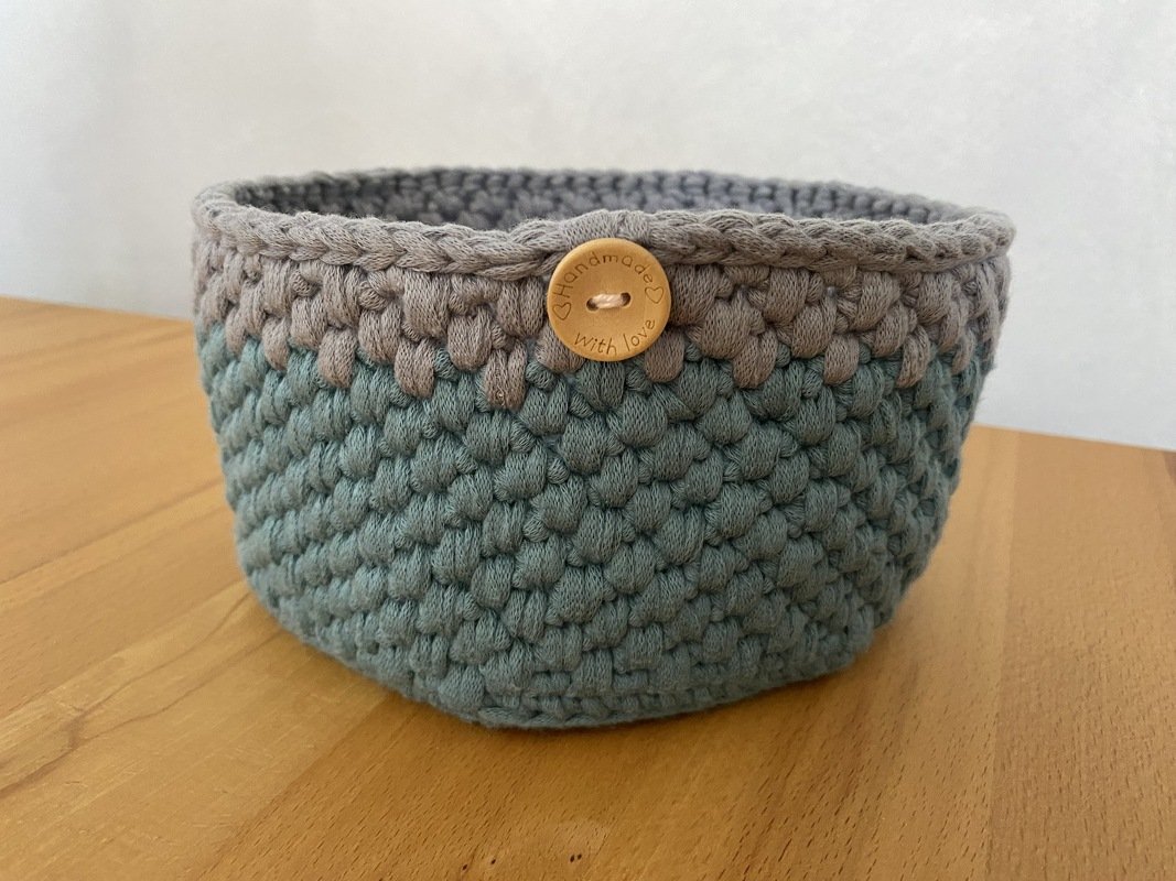 Wollkorb / Utensilo zur Wollaufbewahrung (ca. 20 cm) mit oder ohne Henkel - Bild 4