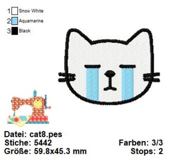 Katzen Stickdatei, Katzen Set Stickdateien, Maschinensticken