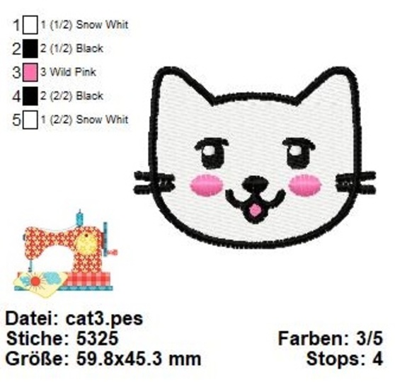 Katzen Stickdatei, Katzen Set Stickdateien, Maschinensticken