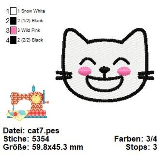 Katzen Stickdatei, Katzen Set Stickdateien, Maschinensticken