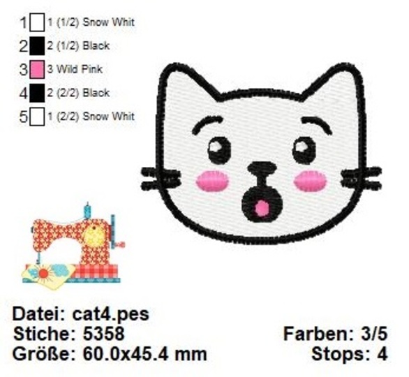 Katzen Stickdatei, Katzen Set Stickdateien, Maschinensticken