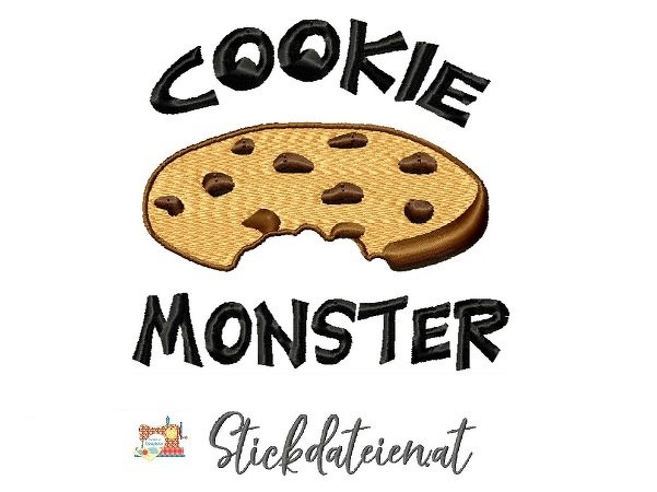 Stickdatei Cookie Monster, Liebes Monster Stickdatei, Maschinensticken