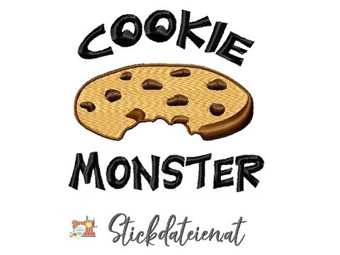 Stickdatei Cookie Monster, Liebes Monster Stickdatei, Maschinensticken