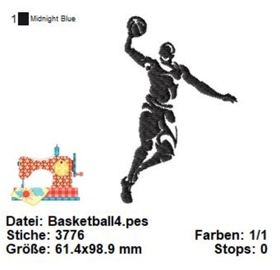 Stickdatei Basketball, Stickdatei Set NBA, Stickdatei 10x10 Basketball
