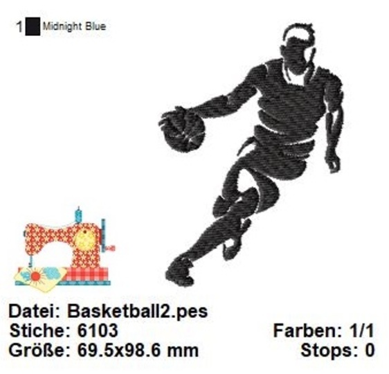 Stickdatei Basketball, Stickdatei Set NBA, Stickdatei 10x10 Basketball