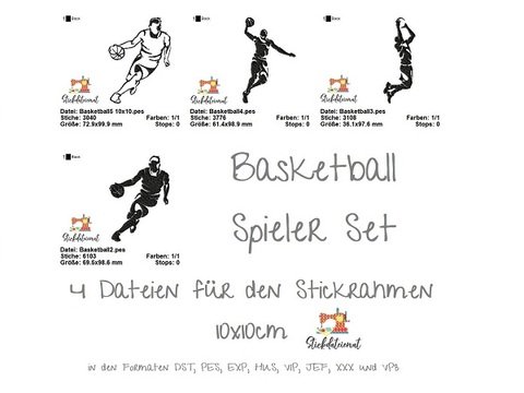 Stickdatei Basketball, Stickdatei Set NBA, Stickdatei 10x10 Basketball