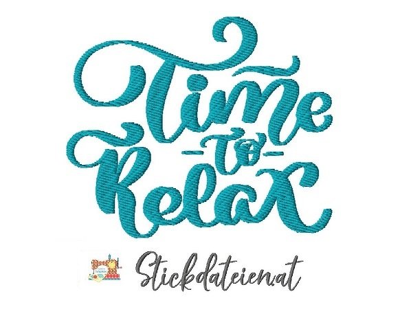 Stickdatei Yoga, Stickmuster Relax, Stickdatei Schrift Yoga