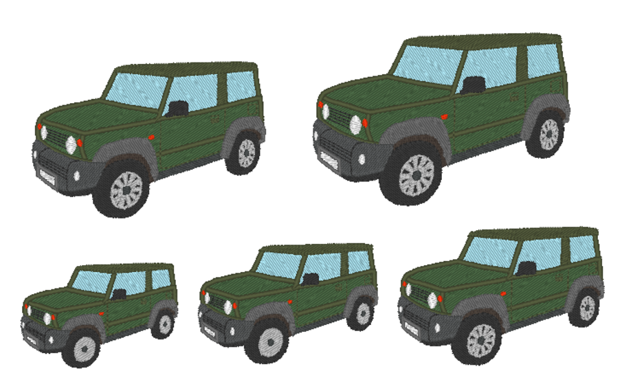 Stickdatei - Geländewagen gefüllt Auto