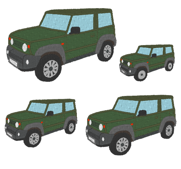 Stickdatei - Geländewagen gefüllt Auto