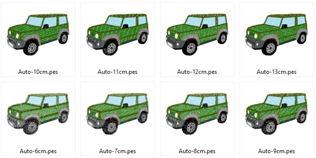 Stickdatei - Geländewagen gefüllt Auto