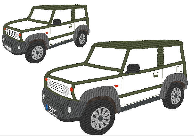 Stickdatei - Geländewagen Auto für Stoffapplikationen - Bild 5