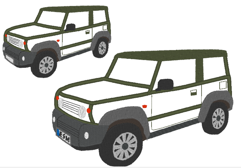 Stickdatei - Geländewagen Auto für Stoffapplikationen