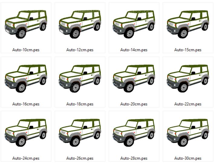 Stickdatei - Geländewagen Auto für Stoffapplikationen