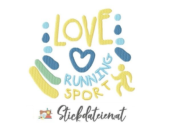 Runningsport Stickdatei, Laufen Stickdatei, Triathlon, Stickdatei für Sport