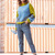 Raglan-Pulli mit hellgrünen, hellblauen und grauen Farbflächen